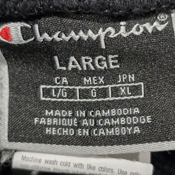 Champion X Timberland Joggers Size Large Black Big Logos Spellout - Picture 2 of 16